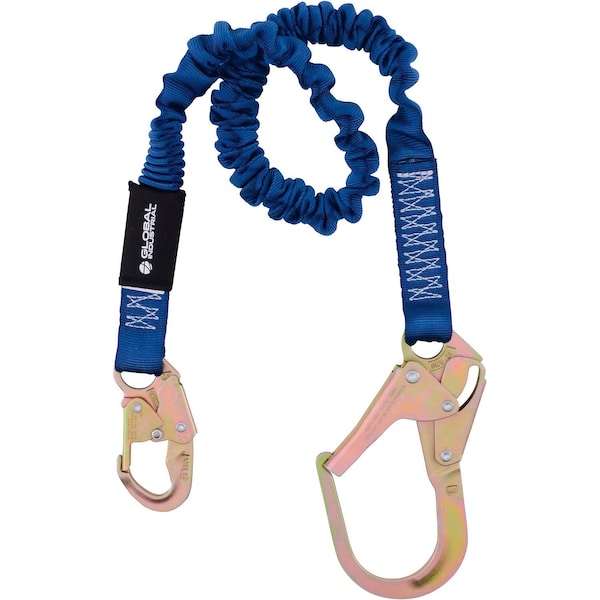 4-1/2in, 6ftL Energy Absorbing Lanyard, Rebar Hook